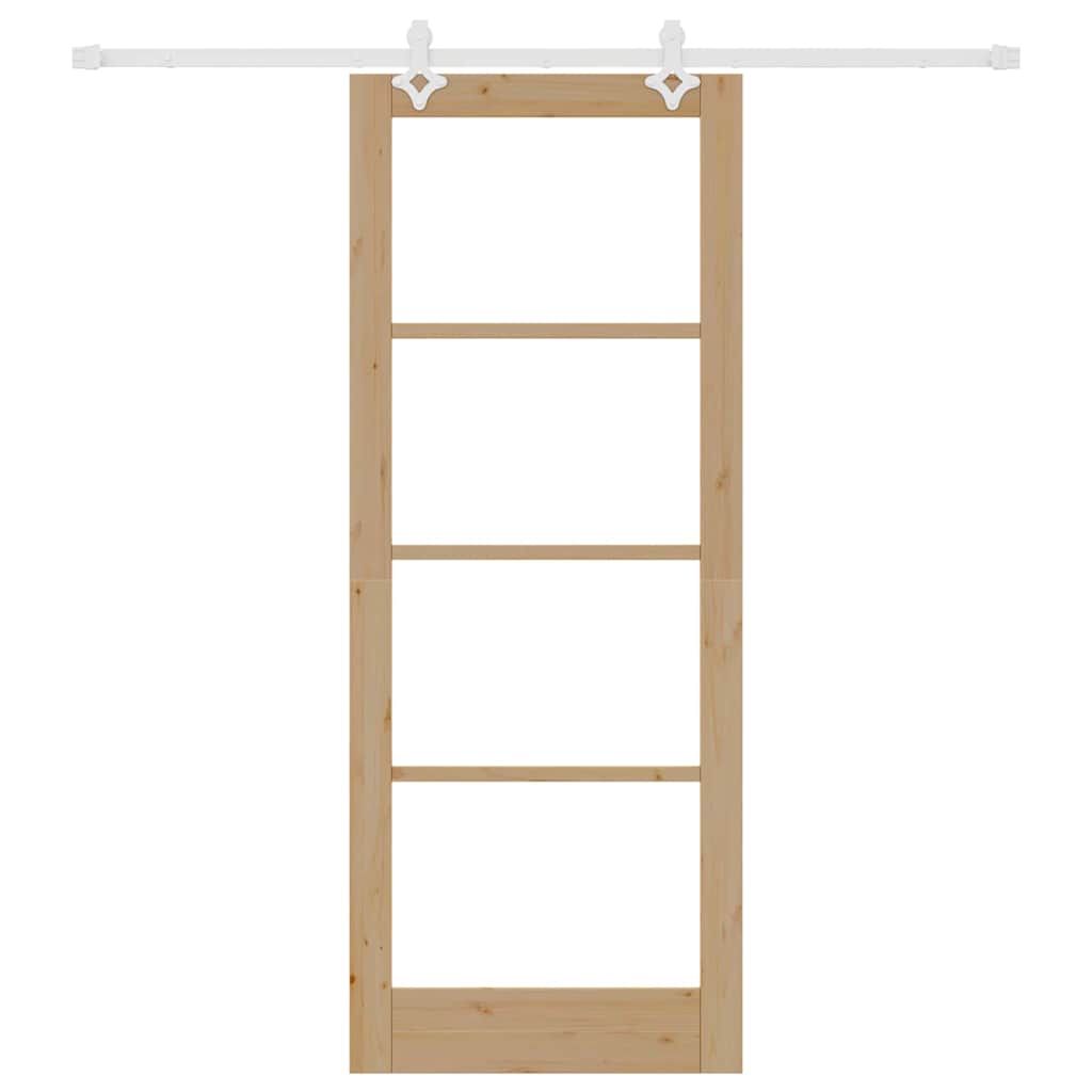 Schiebetür Braun 83 x 211 cm Holz und Metall