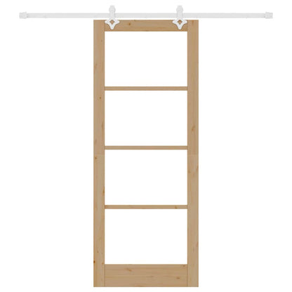 Schiebetür Braun 83 x 211 cm Holz und Metall