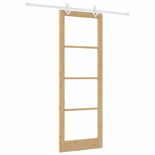 Schiebetür Braun 83 x 232 cm Holz und Metall
