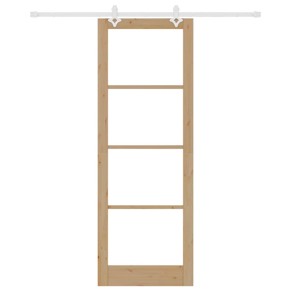 Schiebetür Braun 83 x 232 cm Holz und Metall