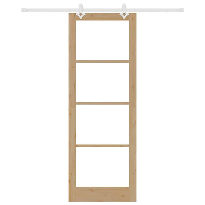 Schiebetür Braun 83 x 232 cm Holz und Metall