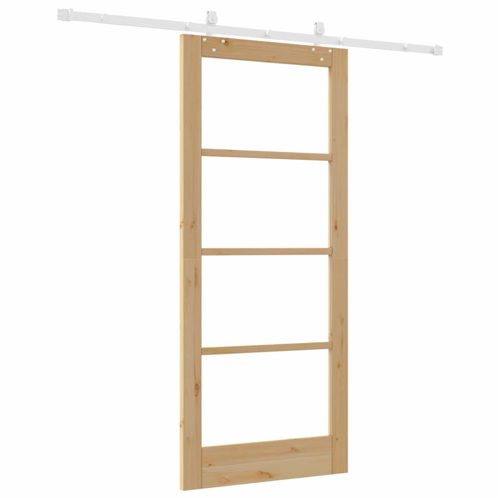 Schiebetür Braun 86 x 198,5 cm Holz und Metall