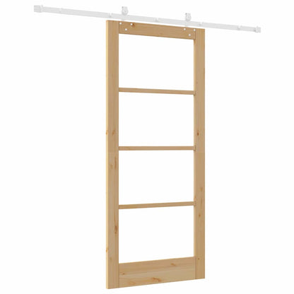 Schiebetür Braun 86 x 198,5 cm Holz und Metall