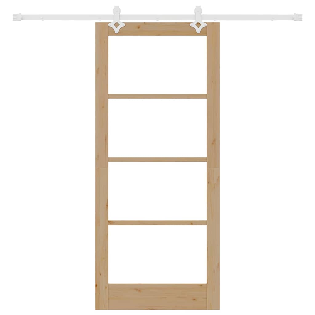 Schiebetür Braun 86 x 198,5 cm Holz und Metall
