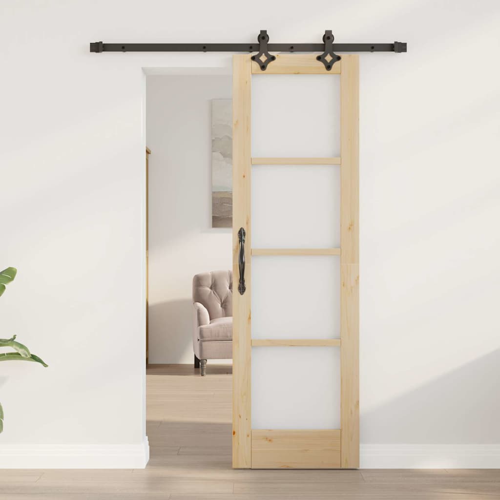 Schiebetür Sonstiges Braun 61 x 198,5 cm Holz und Metall