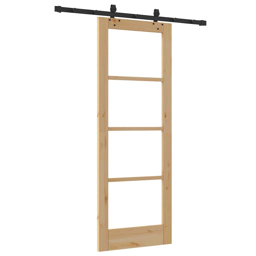 Schiebetür Sonstiges Braun 73,5 x 198,5 cm Holz und Metall