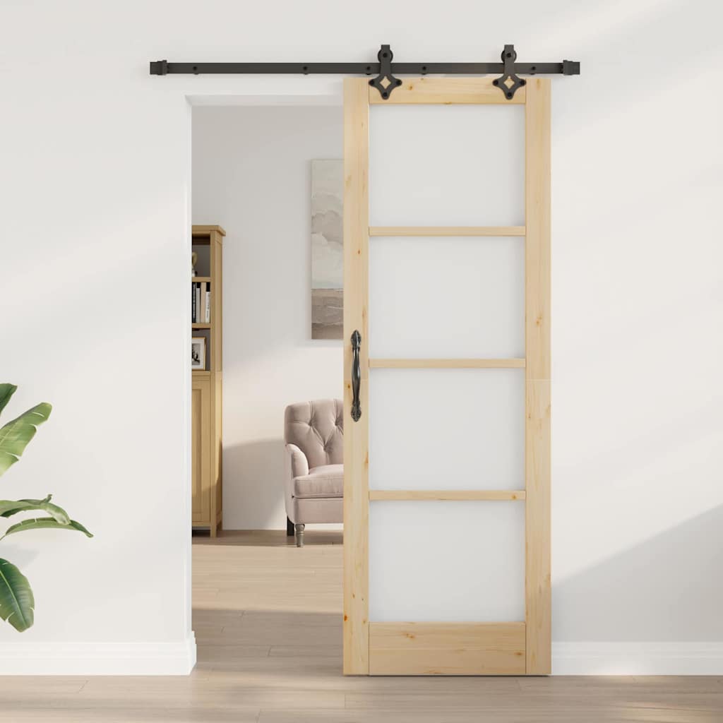 Schiebetür Sonstiges Braun 73,5 x 211 cm Holz und Metall