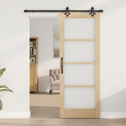 Schiebetür Sonstiges Braun 78 x 202 cm Holz und Metall