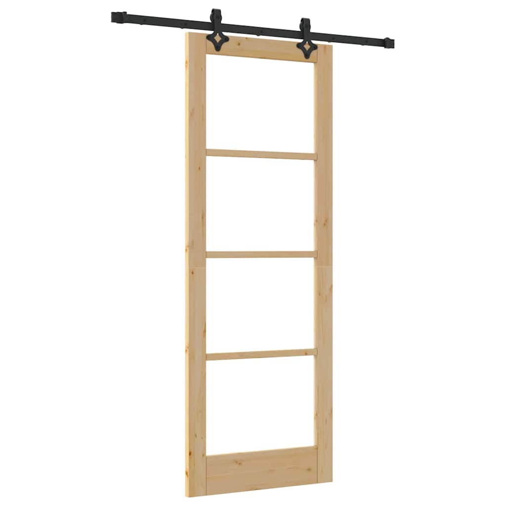 Schiebetür Sonstiges Braun 78 x 211 cm Holz und Metall