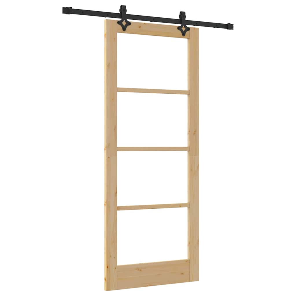 Schiebetür Sonstiges Braun 83 x 202 cm Holz und Metall