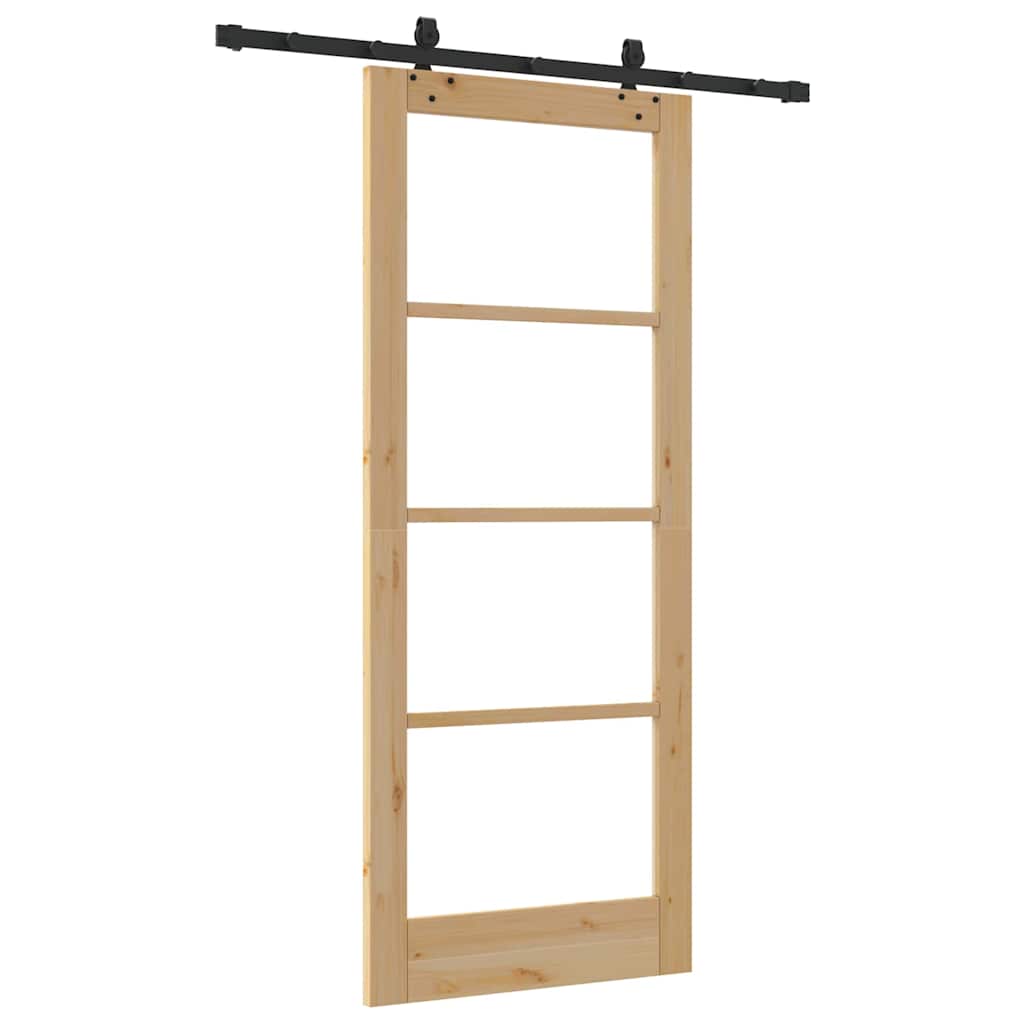 Schiebetür Sonstiges Braun 83 x 202 cm Holz und Metall