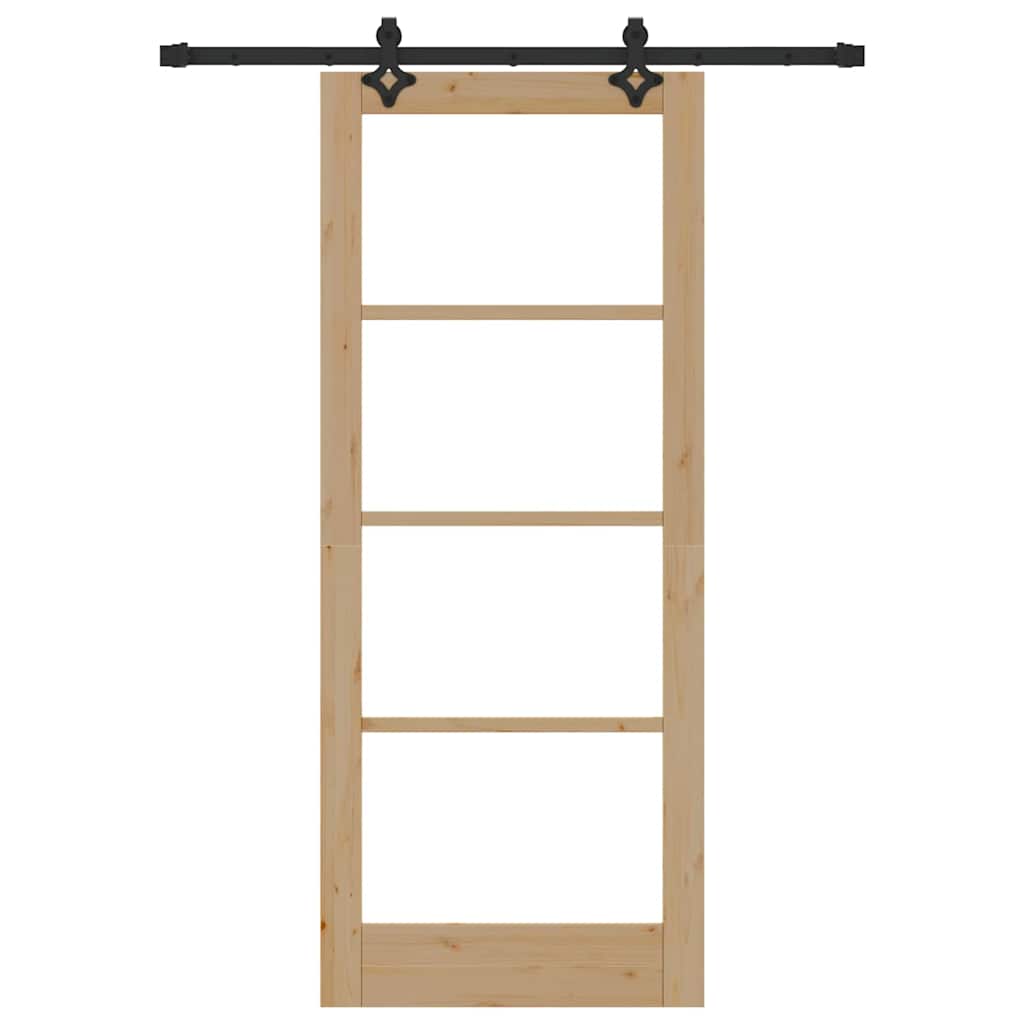 Schiebetür Sonstiges Braun 83 x 202 cm Holz und Metall