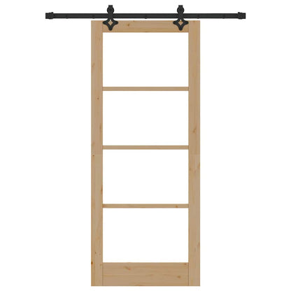 Schiebetür Sonstiges Braun 83 x 202 cm Holz und Metall