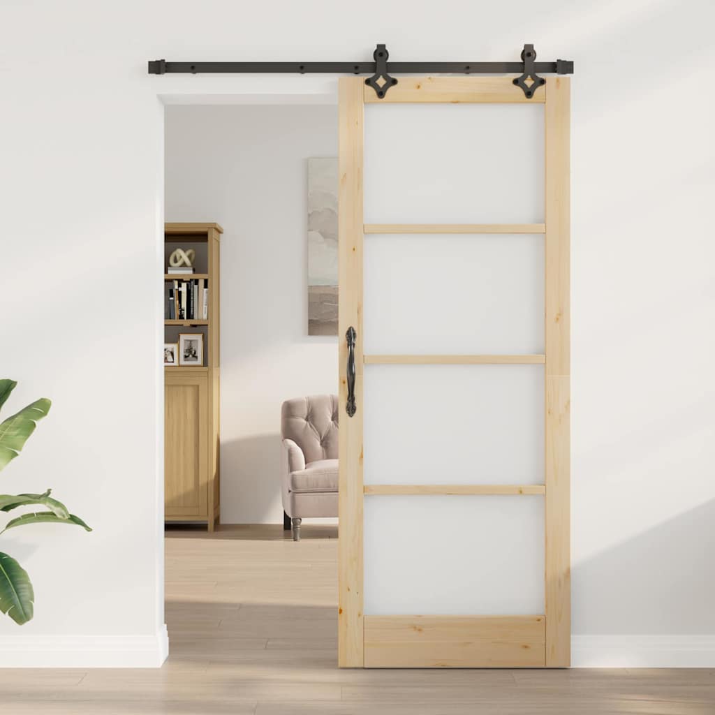 Schiebetür Sonstiges Braun 83 x 211 cm Holz und Metall