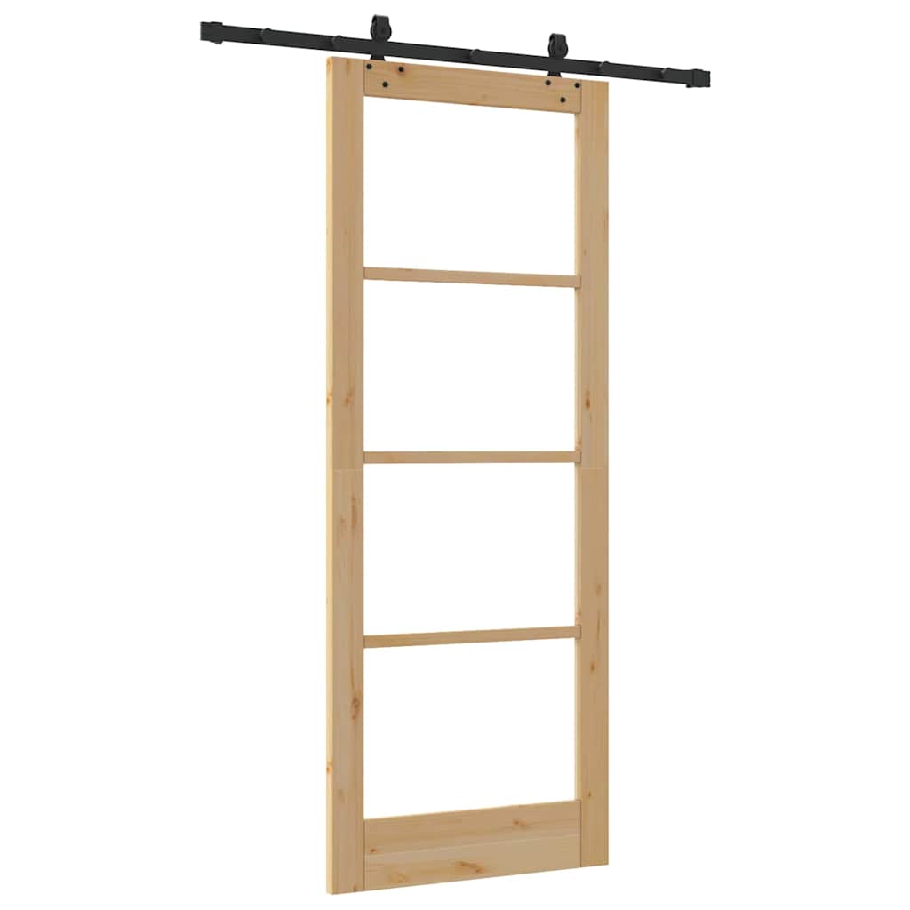 Schiebetür Sonstiges Braun 83 x 211 cm Holz und Metall