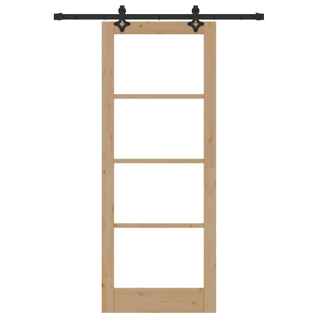 Schiebetür Sonstiges Braun 83 x 211 cm Holz und Metall