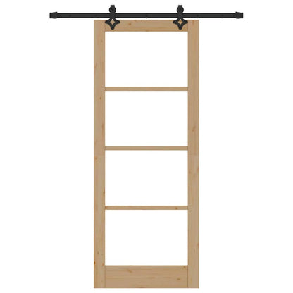 Schiebetür Sonstiges Braun 83 x 211 cm Holz und Metall