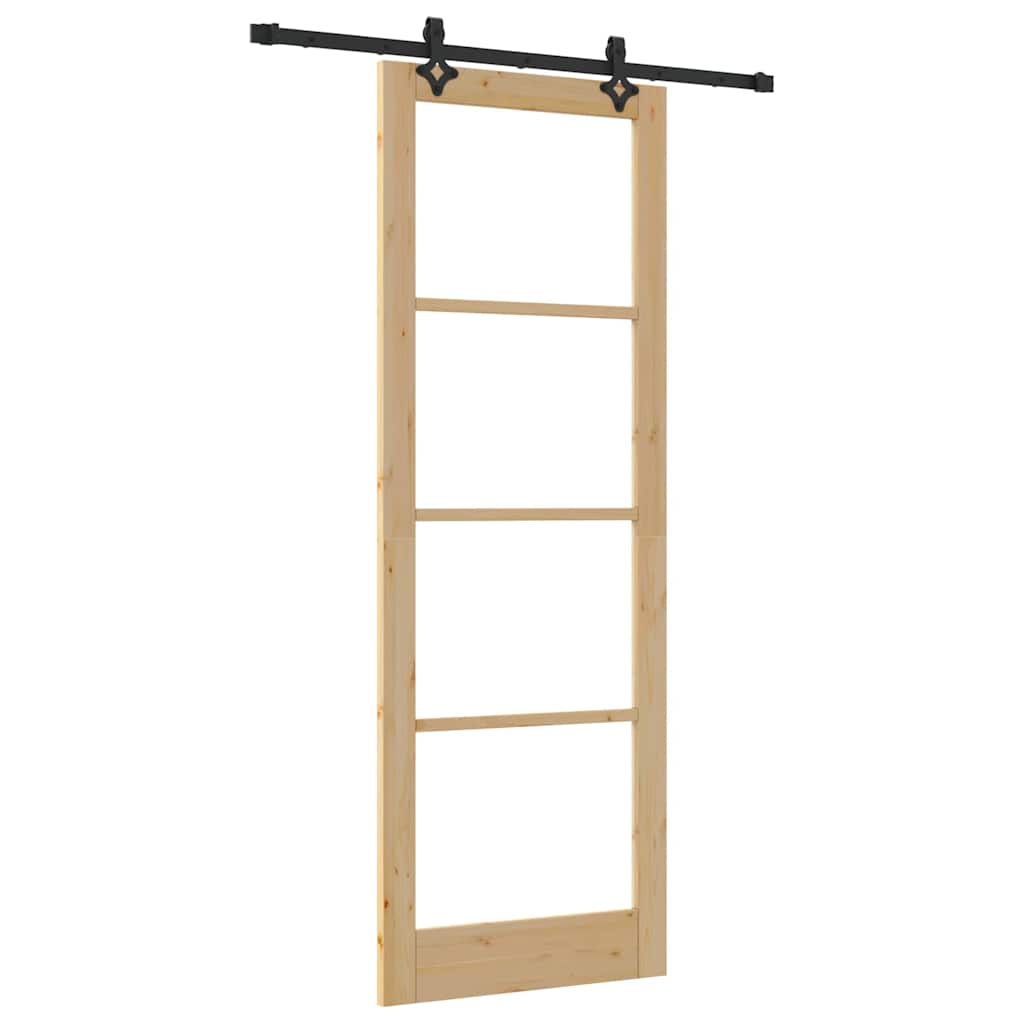 Schiebetür Sonstiges Braun 83 x 232 cm Holz und Metall