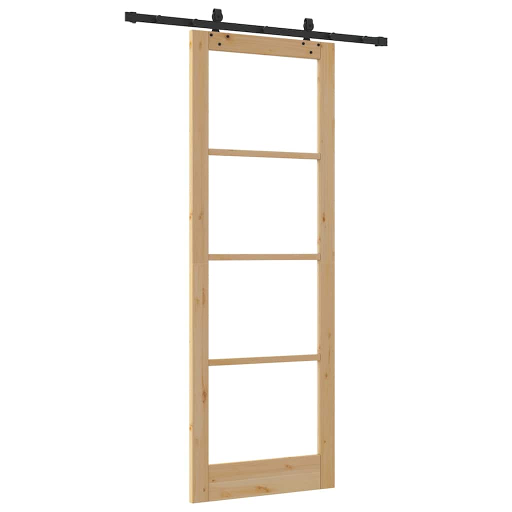 Schiebetür Sonstiges Braun 83 x 232 cm Holz und Metall