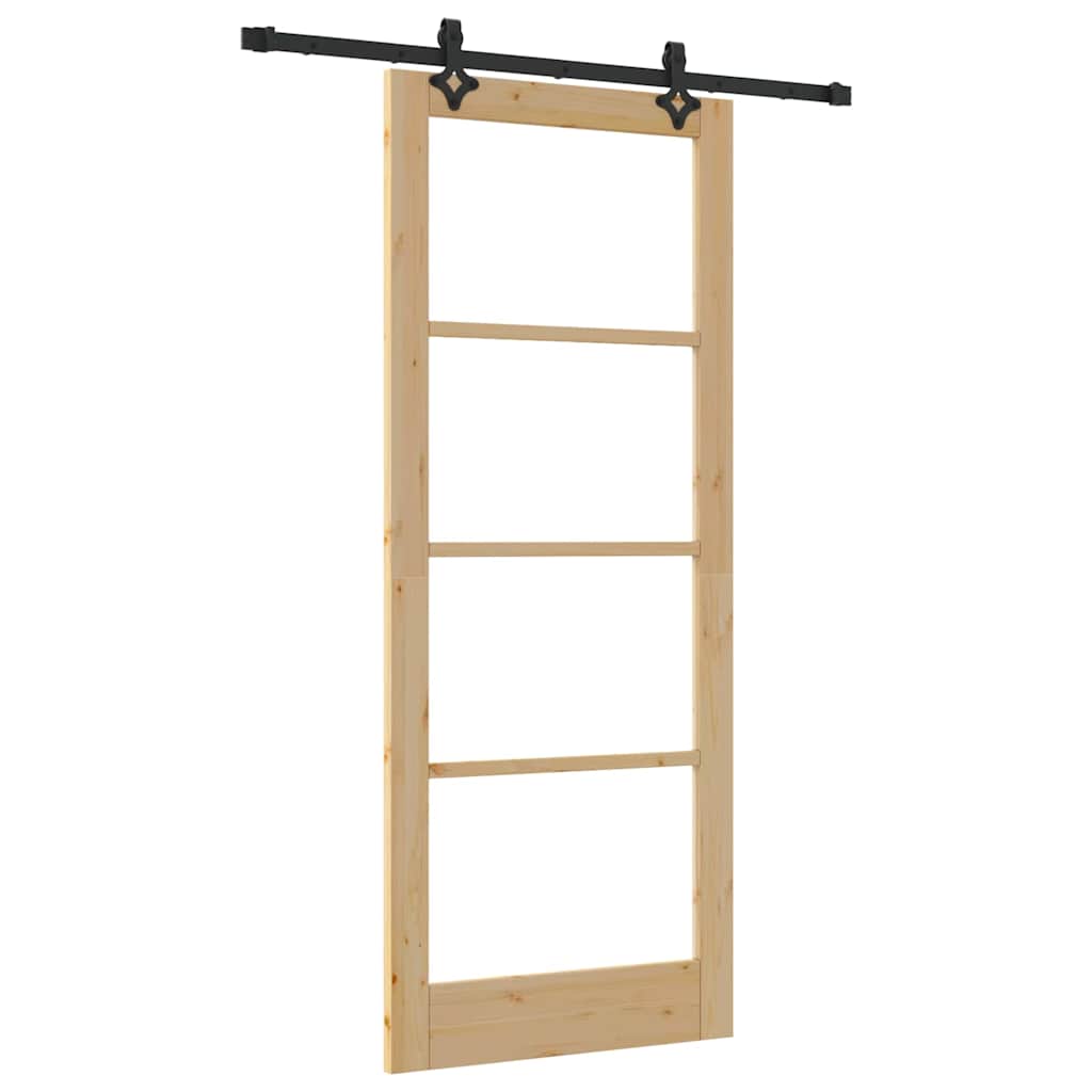 Schiebetür Sonstiges Braun 86 x 211 cm Holz und Metall