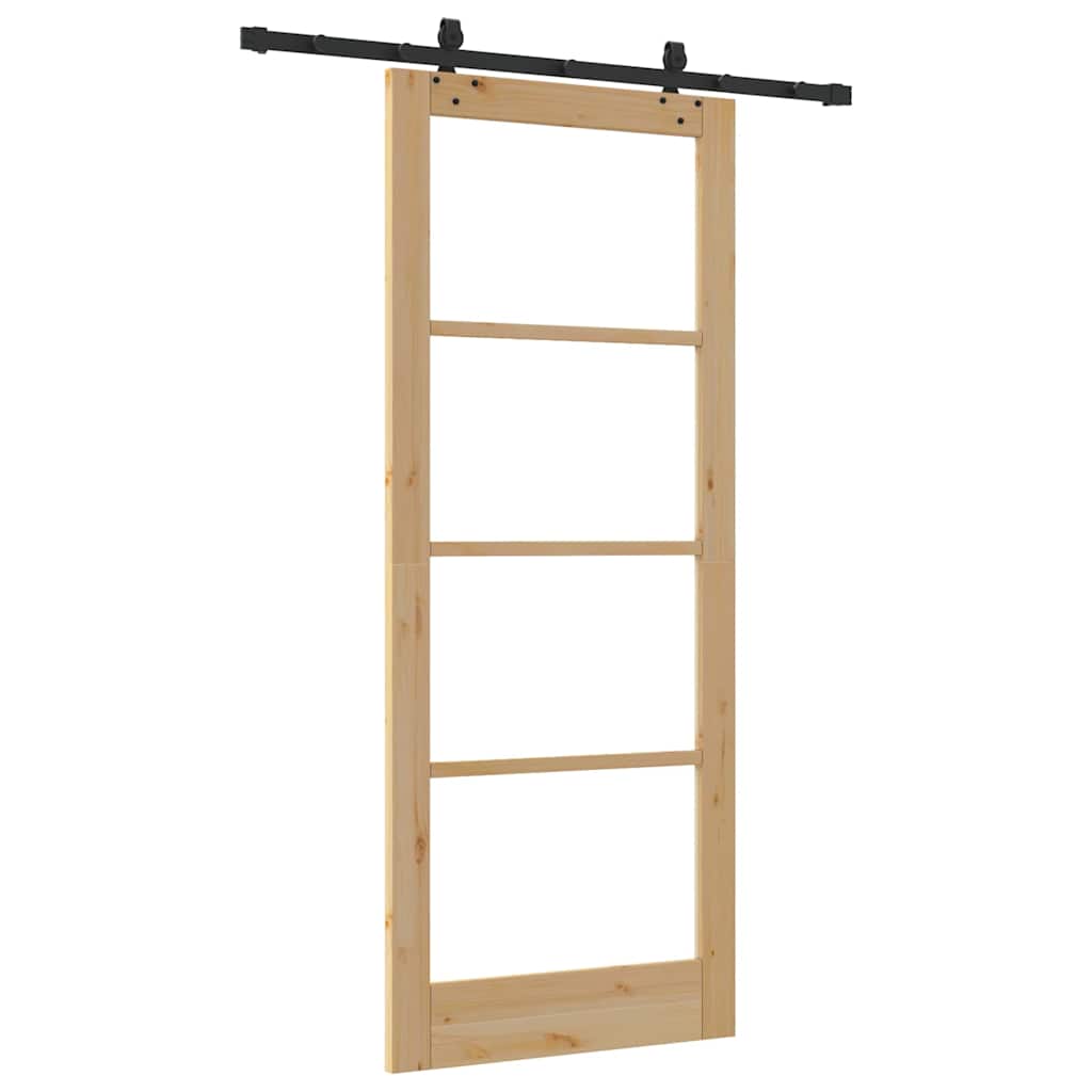 Schiebetür Sonstiges Braun 86 x 211 cm Holz und Metall