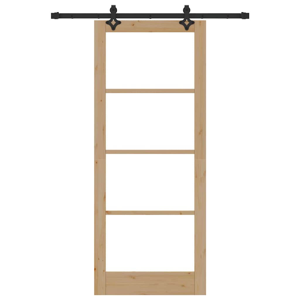 Schiebetür Sonstiges Braun 86 x 211 cm Holz und Metall