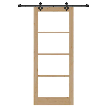 Schiebetür Sonstiges Braun 86 x 211 cm Holz und Metall