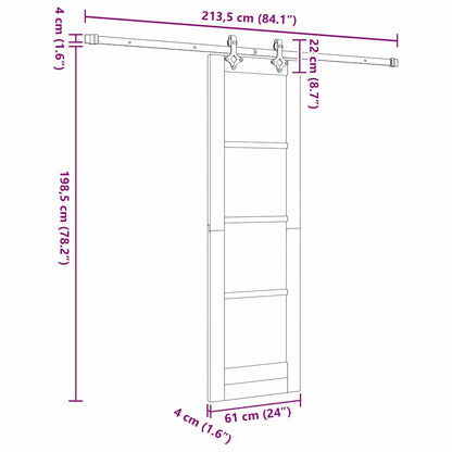 Schiebetür Sonstiges Braun 61 x 198,5 cm Holz und Metall