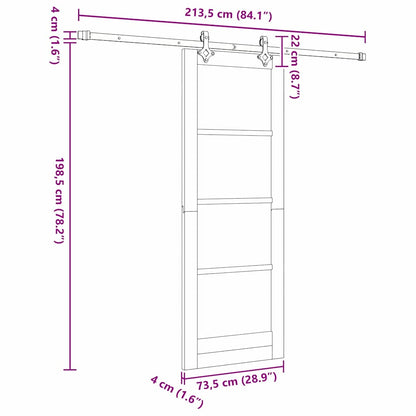 Schiebetür Sonstiges Braun 73,5 x 198,5 cm Holz und Metall