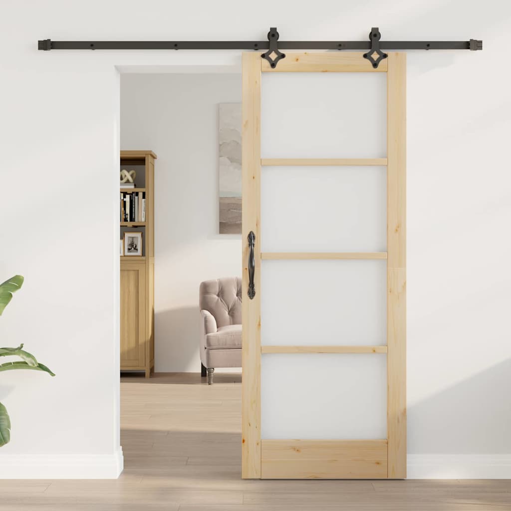 Schiebetür Sonstiges Braun 78 x 202 cm Holz und Metall