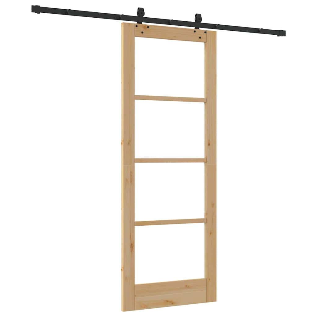 Schiebetür Sonstiges Braun 78 x 202 cm Holz und Metall