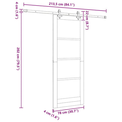 Schiebetür Sonstiges Braun 78 x 202 cm Holz und Metall