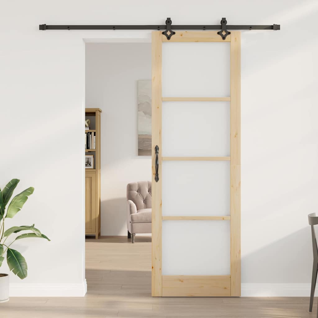 Schiebetür Sonstiges Braun 78 x 232 cm Holz und Metall