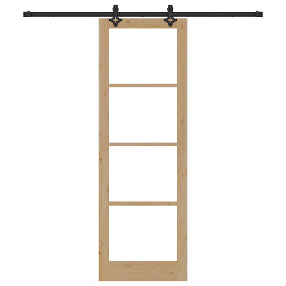 Schiebetür Sonstiges Braun 78 x 232 cm Holz und Metall