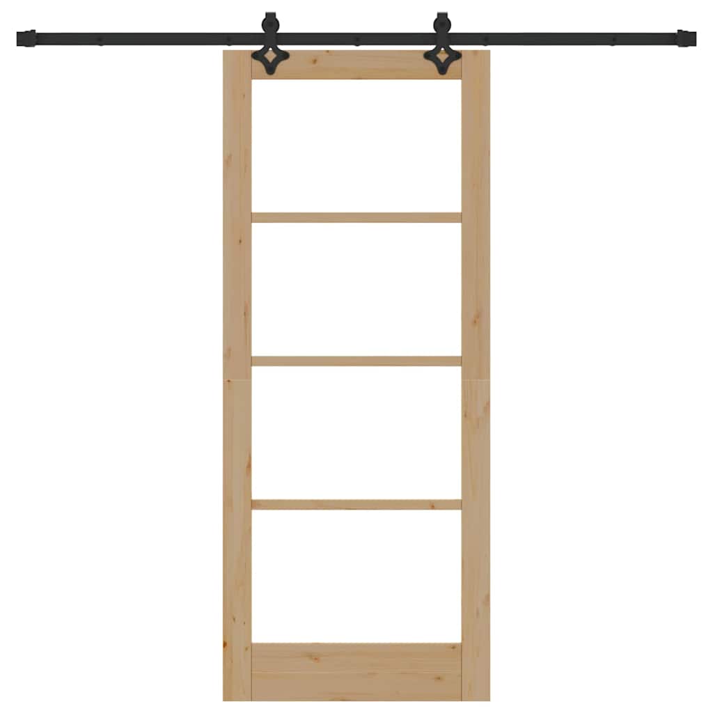 Schiebetür Sonstiges Braun 83 x 202 cm Holz und Metall