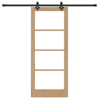 Schiebetür Sonstiges Braun 83 x 202 cm Holz und Metall