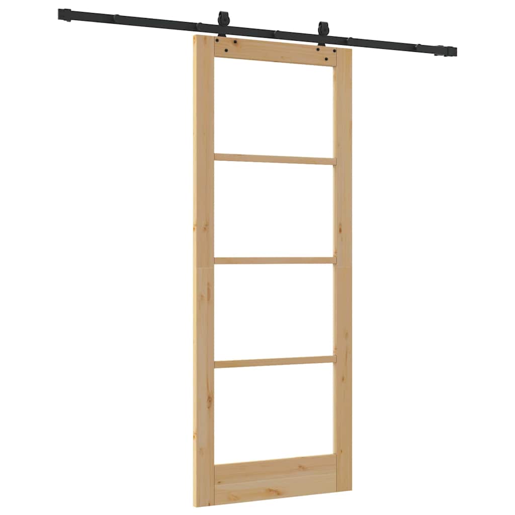 Schiebetür Sonstiges Braun 83 x 211 cm Holz und Metall