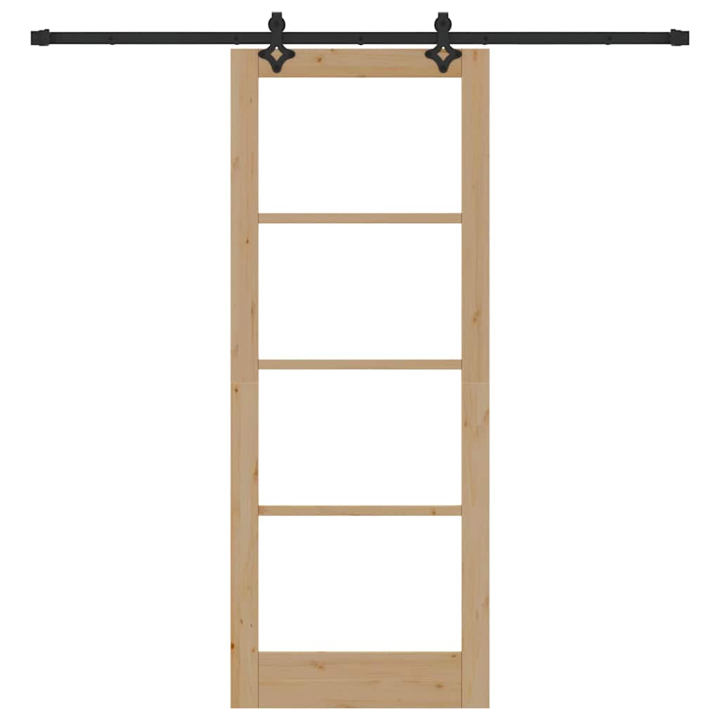 Schiebetür Sonstiges Braun 83 x 211 cm Holz und Metall