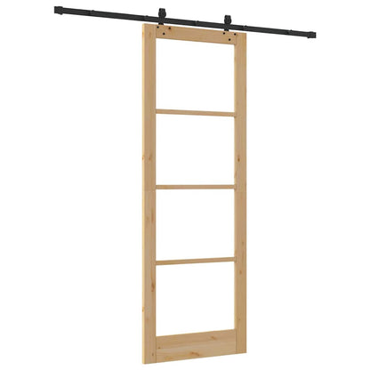 Schiebetür Sonstiges Braun 83 x 232 cm Holz und Metall