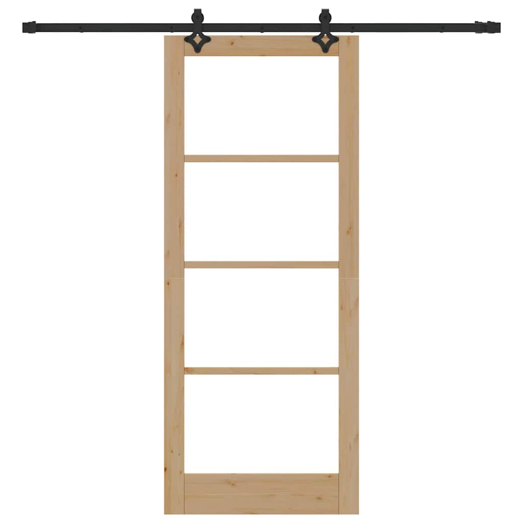 Schiebetür Sonstiges Braun 86 x 211 cm Holz und Metall