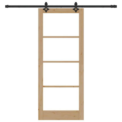 Schiebetür Sonstiges Braun 86 x 211 cm Holz und Metall