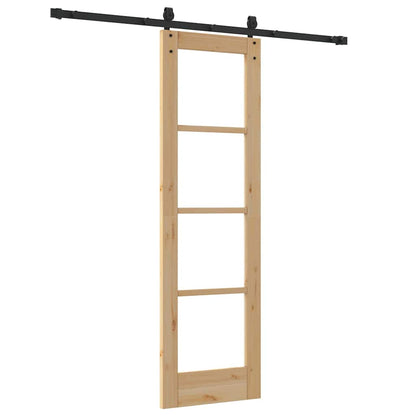 Schiebetür Braun 61 x 198,5 cm Holz und Metall