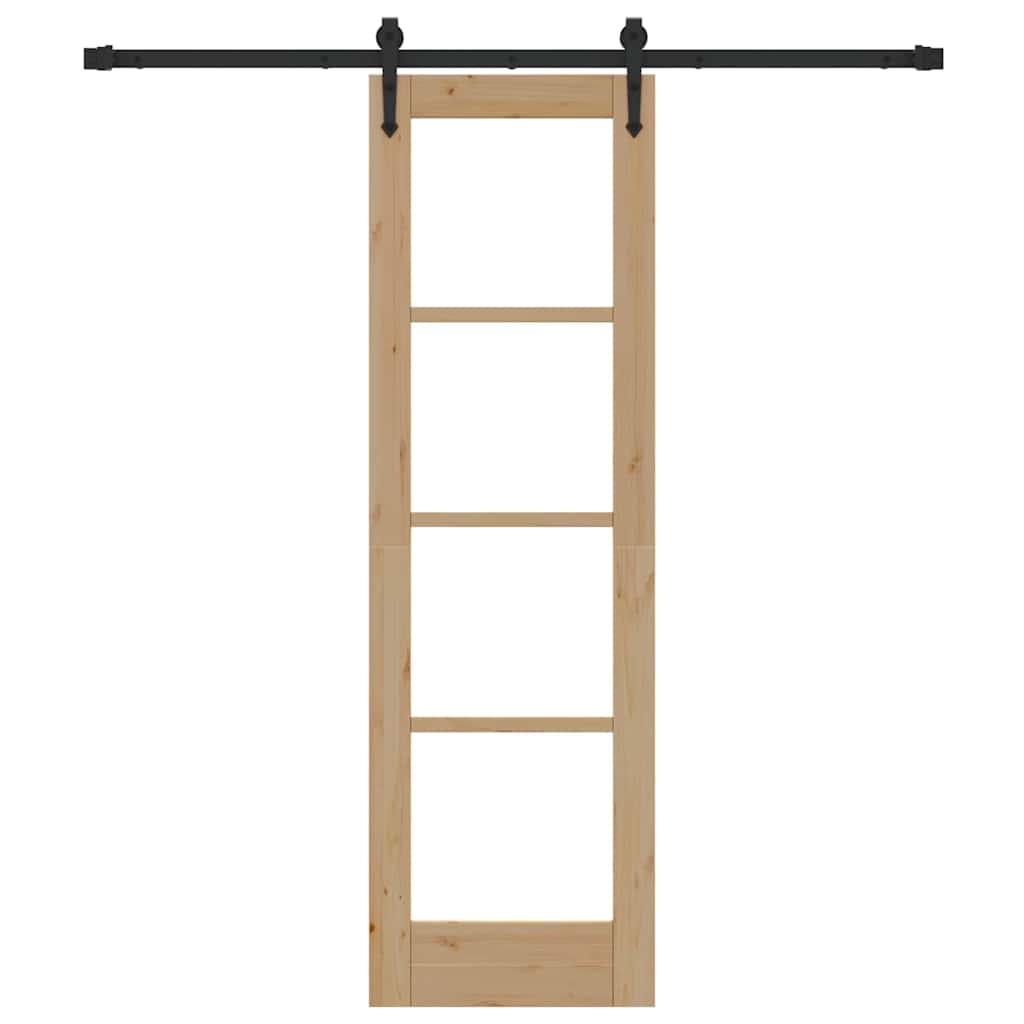 Schiebetür Braun 61 x 198,5 cm Holz und Metall