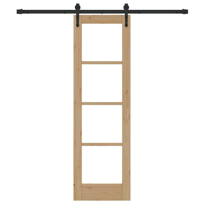 Schiebetür Braun 61 x 198,5 cm Holz und Metall