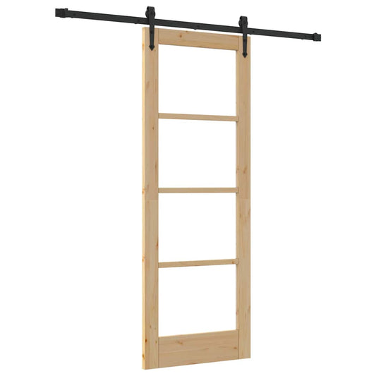 Schiebetür Braun 73,5 x 198,5 cm Holz und Metall