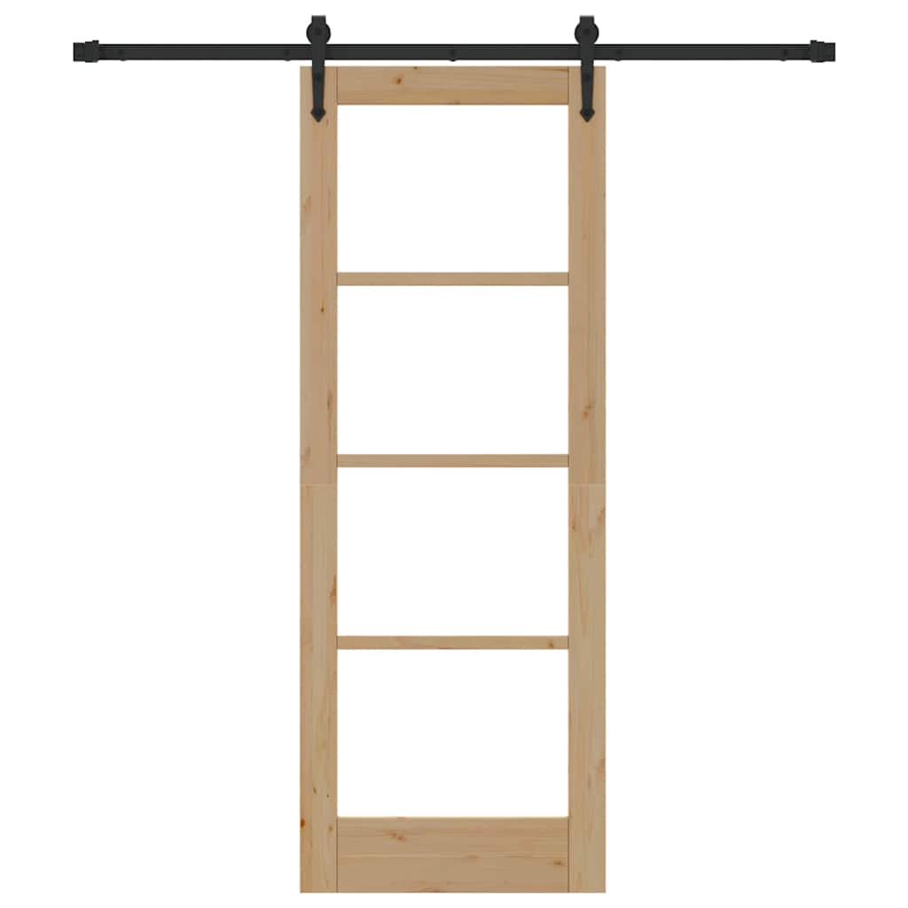 Schiebetür Braun 73,5 x 198,5 cm Holz und Metall