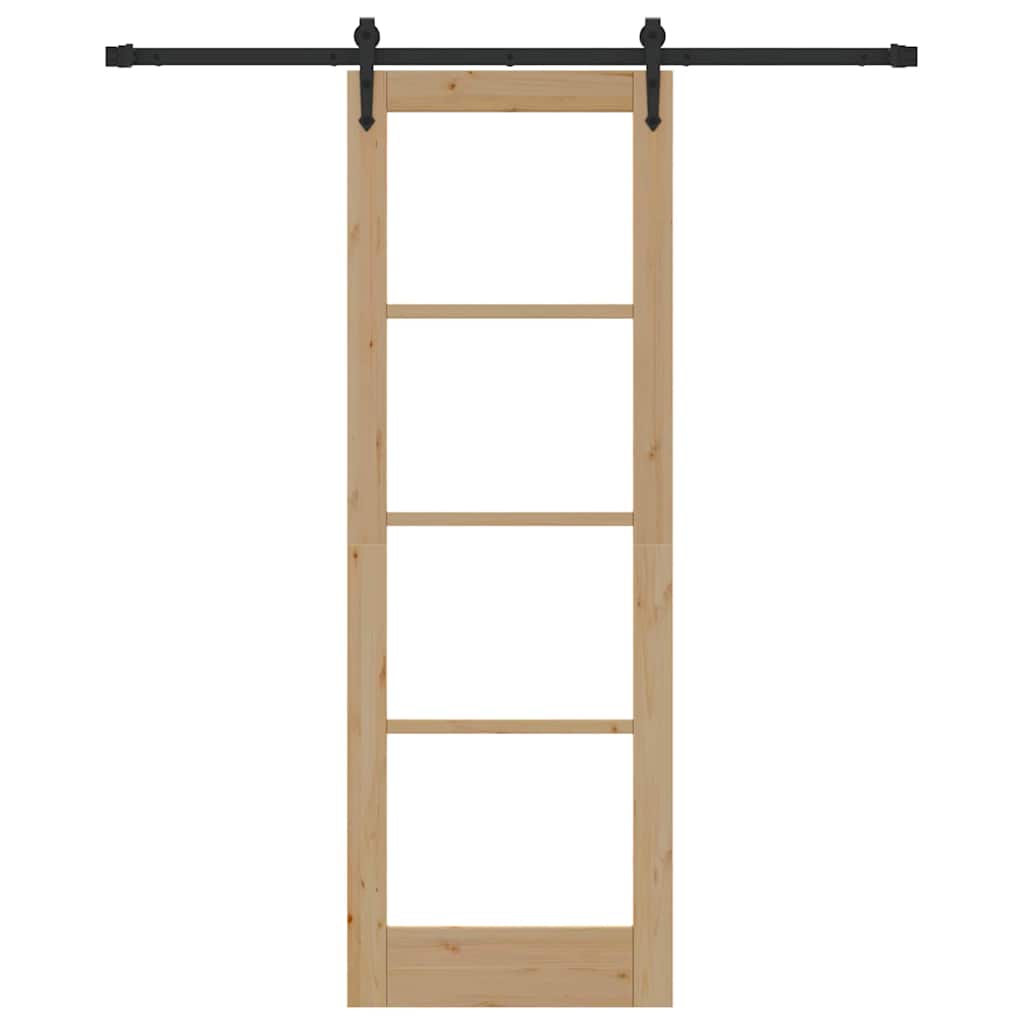 Schiebetür Braun 73,5 x 211 cm Holz und Metall
