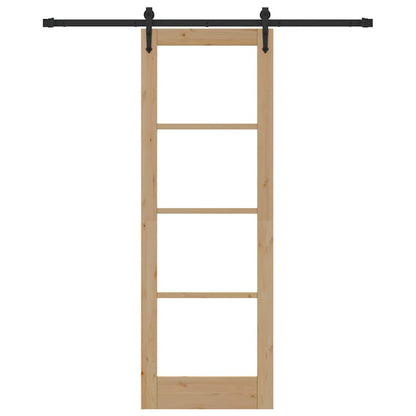 Schiebetür Braun 73,5 x 211 cm Holz und Metall