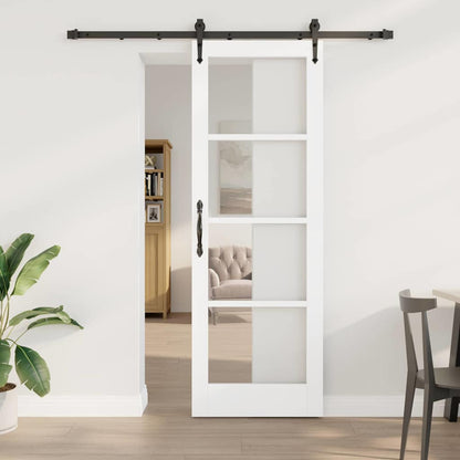 Schiebetür Weiß 73,5 x 211 cm Holz und Metall