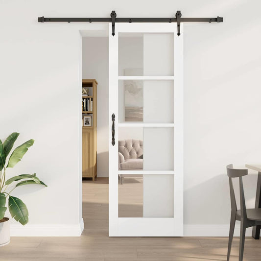 Schiebetür Weiß 73,5 x 211 cm Holz und Metall